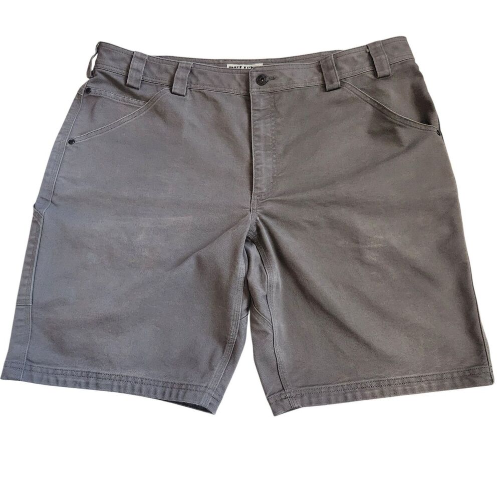 Duluth Mens Flex Fire Hose HD Utility Shorts 42 Gray Canvas 11" Inseam Workwear